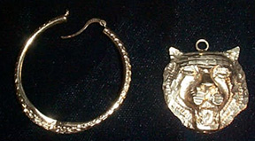 10K Lion Head and Earring